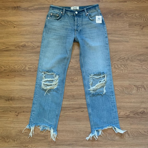 NWT Free People Maggie Mid Rise Straight Ankle Jeans Jeans Size 24 - Picture 3 of 12
